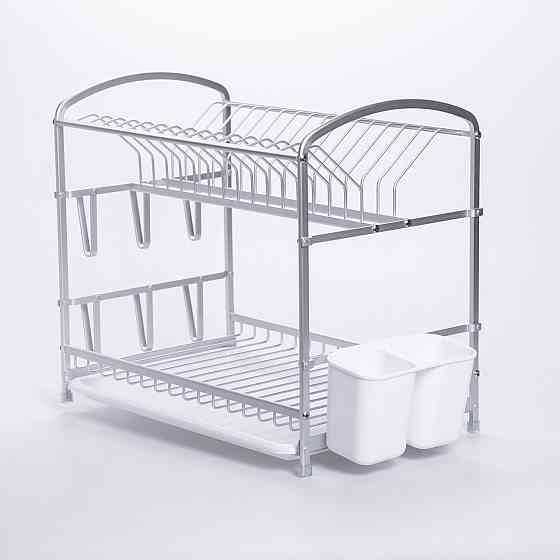 Двоярусна алюмінієва сушилка для кухні з лотком Київ