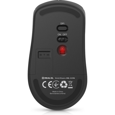 Мышка REAL-EL RM-317W Wireless Black (EL123200052) Винница - изображение 2