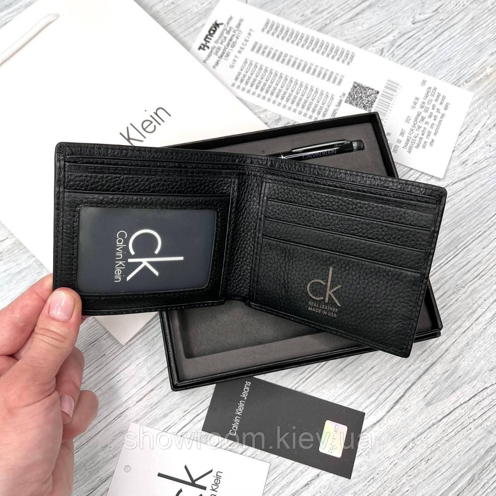 Шкіряне чоловіче портмоне Calvin Klein у подарунковій коробці (8875-3) Київ - фото 14
