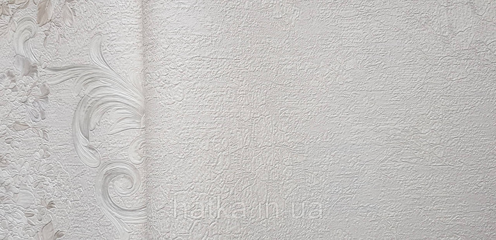Шпалери вінілові на флізеліні AdaWall Signature1.06х10 під шкіру структурні білі молочні Київ - фото 2