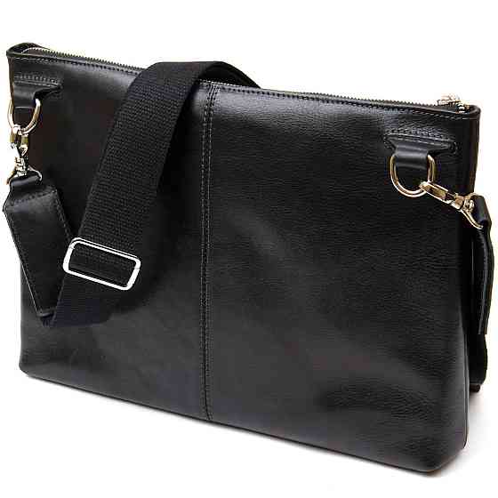 Кожаная мужская сумка для ноутбука Черный (GRANDE PELLE) Киев