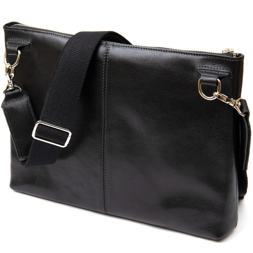 Кожаная мужская сумка для ноутбука Черный (GRANDE PELLE) Киев - изображение 6