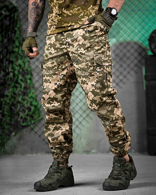 Тактические мужские летние штаны 52 р джогер на резинке облегченные пиксель Одесса - изображение 10