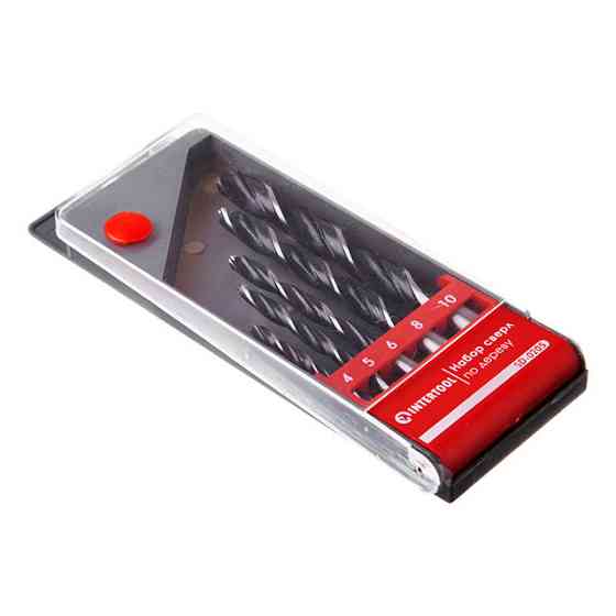 Набір свердел по деревині, 5 шт. (4, 5, 6, 8, 10 мм) INTERTOOL SD-0205 Київ