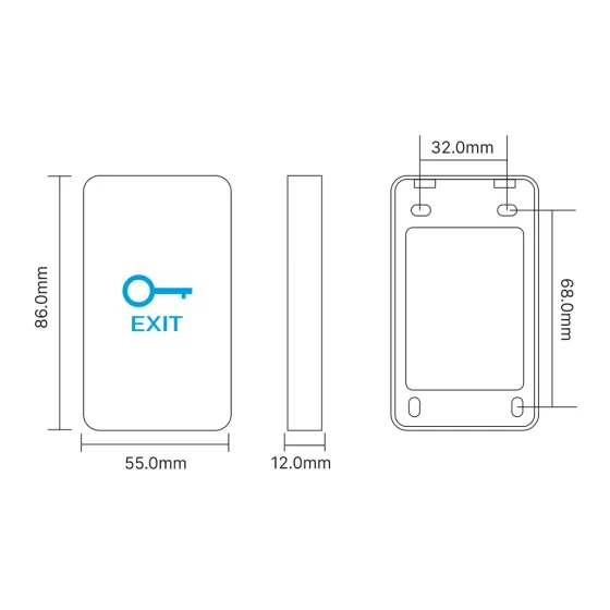 Кнопка виходу сенсорна накладна Trinix ART-901 Black (70-00033) Київ