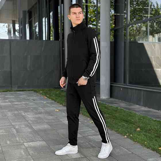 Спортивный костюм без капюшона с начёсом, регланом и карманами для повседневного использования Львов