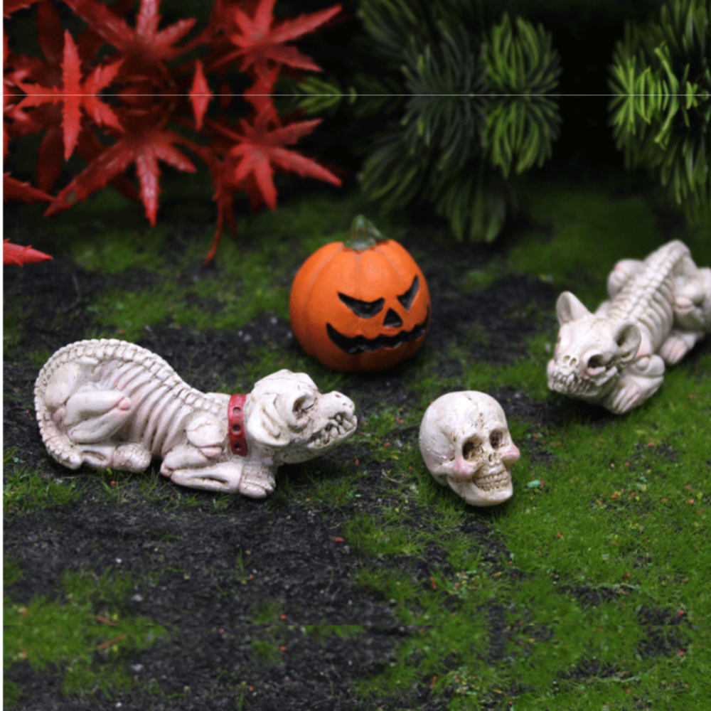 Тыква и скелеты, 4 шт Фигурки из полистоуна Halloween для мини-сада Одесса - изображение 3