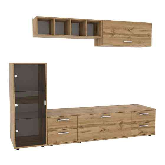 Стенка в гостиную Hugo-3, Дуб Аппалачи, 2060х520х1700 Львов