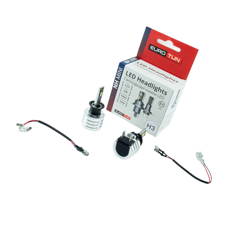 Автолампа H3 12V-24V EUROTUN NH 44W 4500L 6500K радиатор LED Мукачево - изображение 1