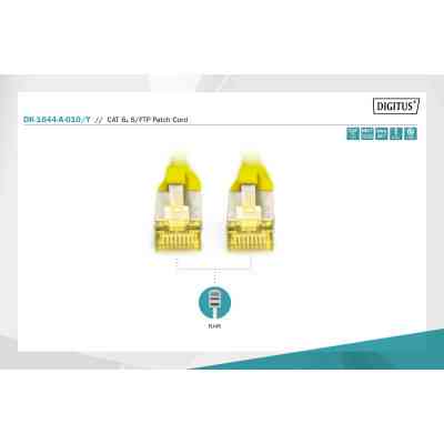 Патч-корд 1м, CAT 6a S-FTP, AWG 26/7, Cu, LSZH, yellow Digitus (DK-1644-A-010/Y) Винница