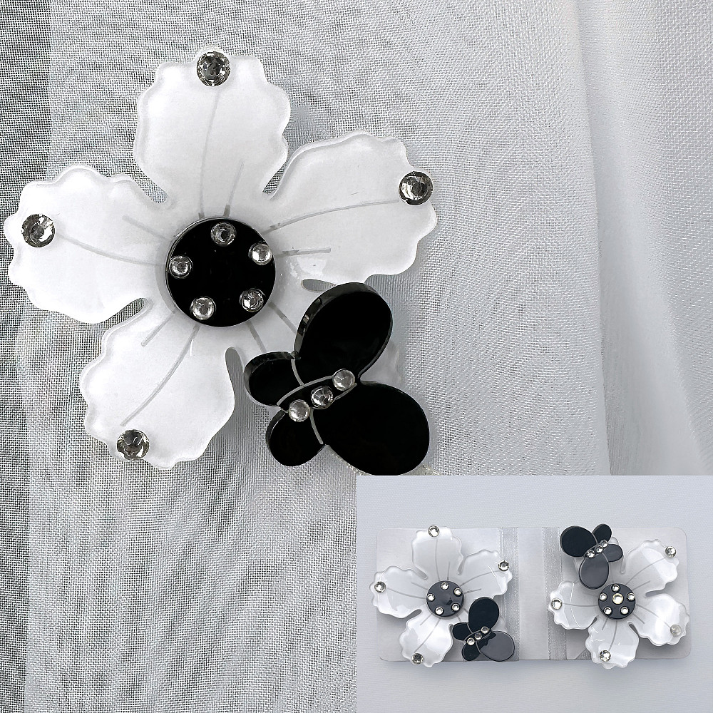 Магниты для штор и гардин Весна набор 2 шт Белый с черным (81-313) Киев - изображение 1