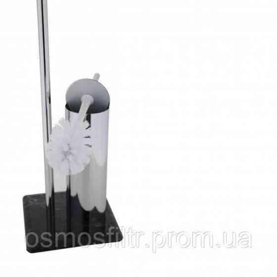 Гарнітур для туалету Axentia Галант з тримачем туалетного паперу основа мармур хром сталь Н 72 см (282260) Київ