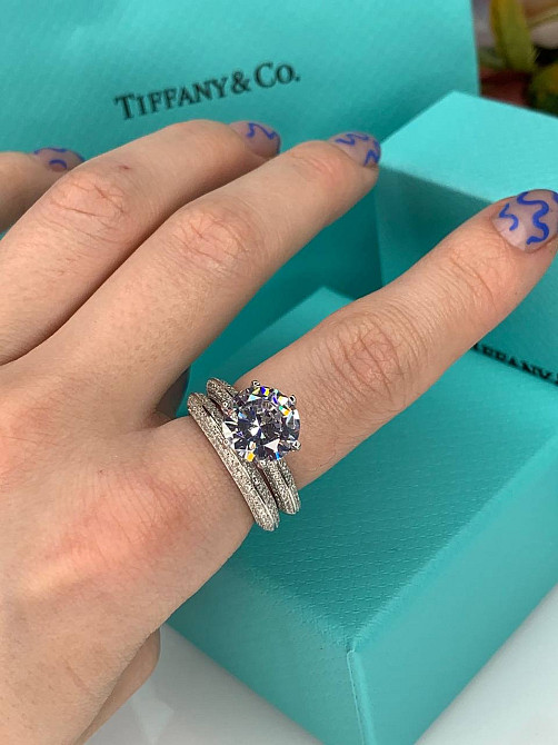 Tiffany подвійне кільце, срібло 925 з кубічним цирконієм / Тіффані срібне колечко Одеса - фото 8