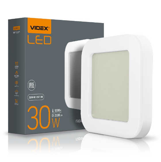 LED Світильник ЖКГ 30W 5000К 220V квадратний Videx Житомир - изображение 1