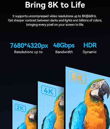 Кабель HDMI M - Mini M, 1.0 м, V2.1 8K 60Гц Aluminum Alloy Type Green Vention Винница