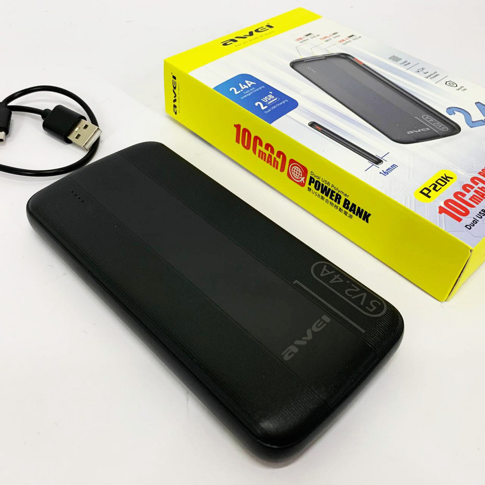 Повербанк для путешествий Awei P20K 10000 mah, Зарядное устройство для айфона, Павербанки мощные RS-86 Львов - изображение 3