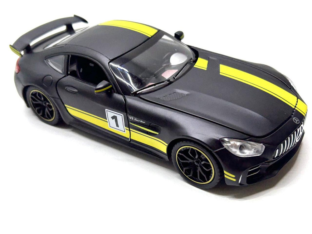 Машина Автосвит Mercedes SL-class инерционная открываются двери капот багажник 20см Черная с желтым (AP-1840) Чернигов - изображение 6