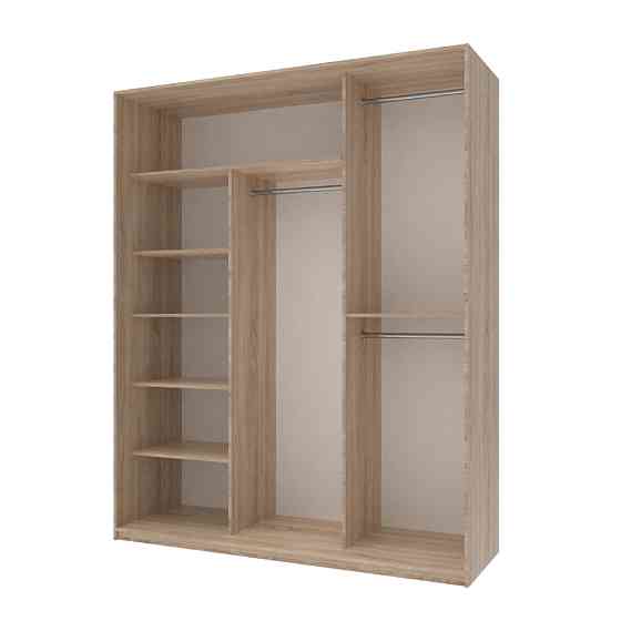 Шкаф-купе трехдверный Doros Сити Лайт 180х60х225 см Дуб сонома/1 Зеркало (DRS-011089) Днепр