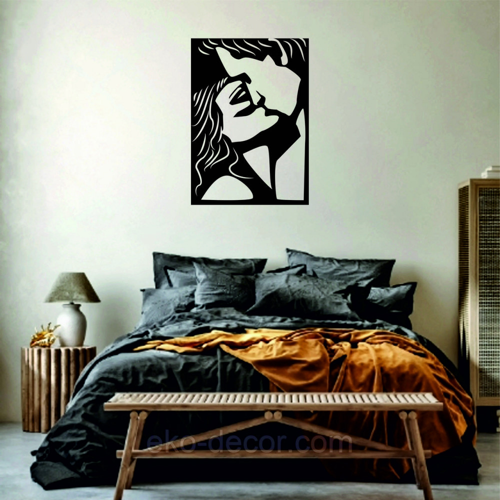 Декоративное настенное Панно «Поцелуй», Декор на стену 70*49 см, Черный Киев - изображение 4