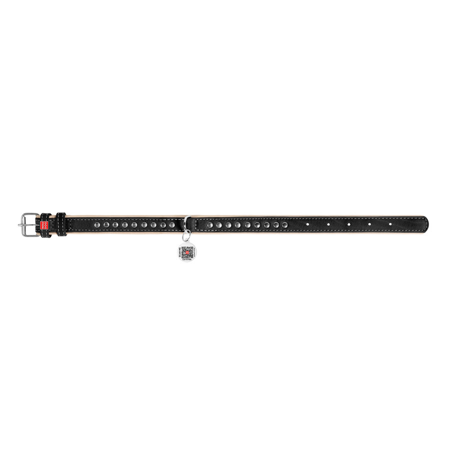 Нашийник для собак шкіряний WAUDOG Soft з QR паспортом, металічні прикраси, Ш 15 мм, Дов 27-36 Коломыя - изображение 2