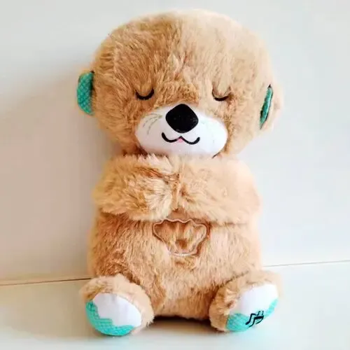 голубая Дыхающая плюшевая игрушка выдра со светом и звуком Коломыя