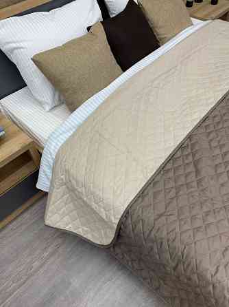 Покривало двостороннє Decorator Microfiber ромб 160х215 см капучино з бежевим (85-008) Київ