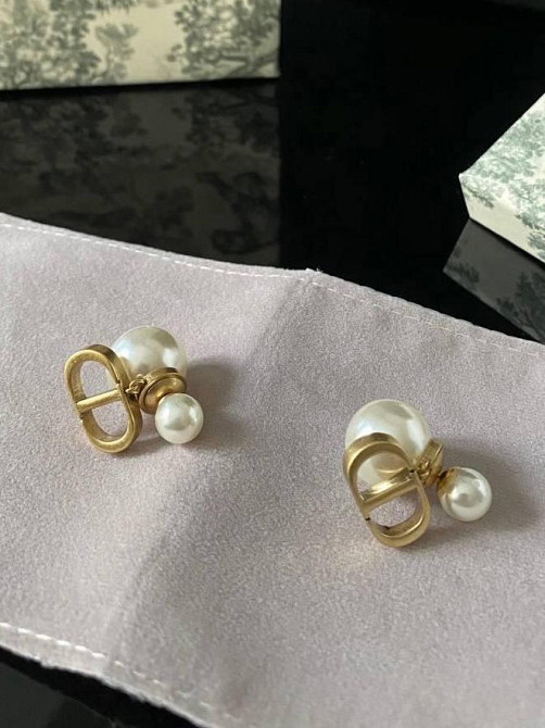 Серьги шарики жемчужные Диор / Брендовые серьги жемчуг, позолота, люкс качество Одесса - изображение 1