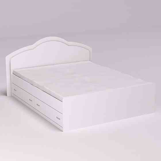 Кровать Диана двуспальная с 2-мя ящиками, Белый, 2048х1410х1030 Львов