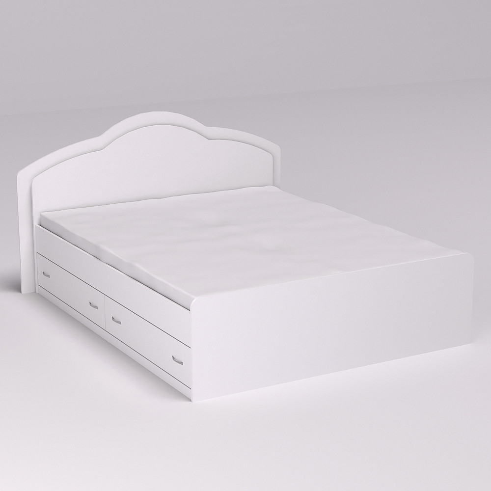 Кровать Диана двуспальная с 2-мя ящиками, Белый, 2048х1410х1030 Львов - изображение 1