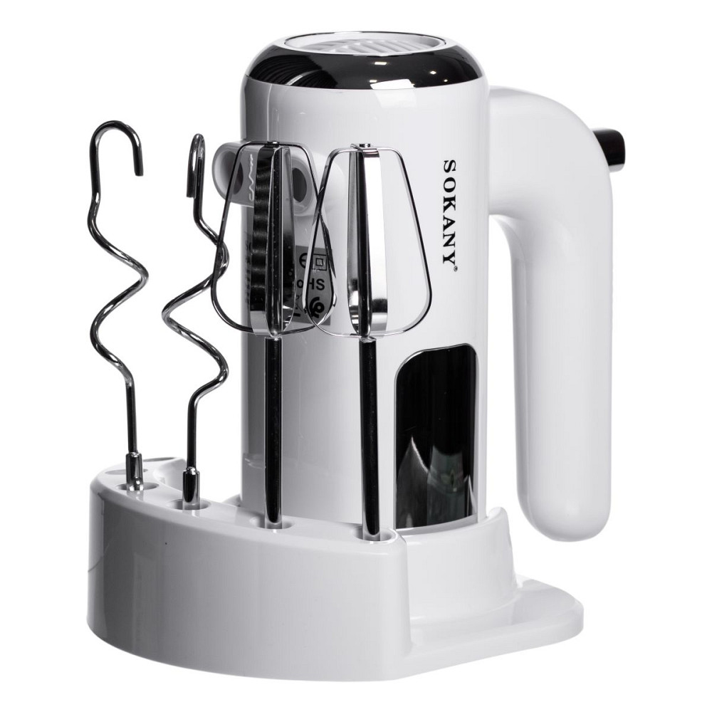 Sokany Міксер ручний 2 насадки вінчики та гаки для тіста білий Sokany SK-02025 Киев - изображение 10