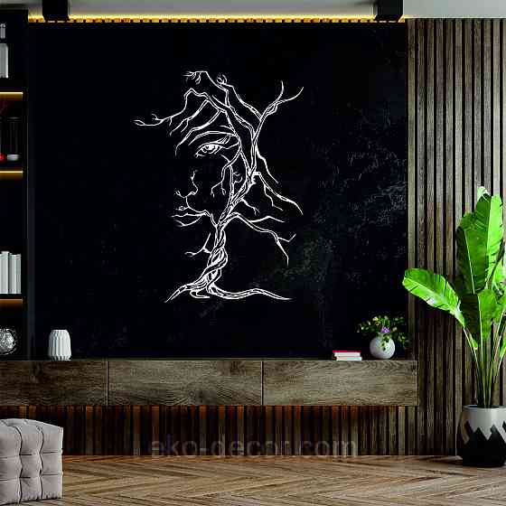 Декоративное настенное Панно «Дерево лицо» Декор на стену 50*36 см, Белый Киев