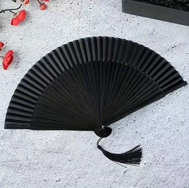 Веер из дерева и ткани черный Киев - изображение 1