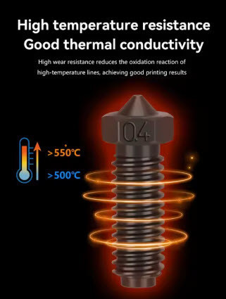 Сопло з загартованої сталі для 3д принтера  ANYCUBIC  Kobra 2 (0,4 мм) (aimsoar ) Київ - фото 3