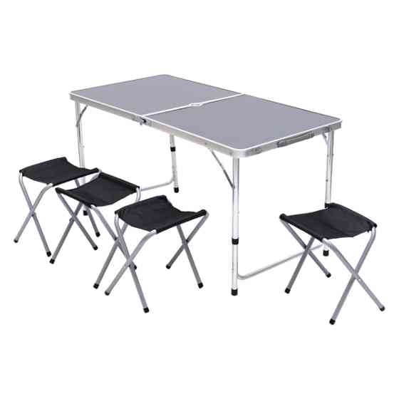 Lugi Розкладний стіл + 4 стільці кемпінговий набір для пікніка, риболовлі, відпочинку, туризму Коломия