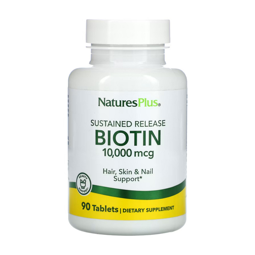 Біотин, тривале вивільненняNaturesPlus Biotin 10000 mcg - 90 tabs Київ - фото 1