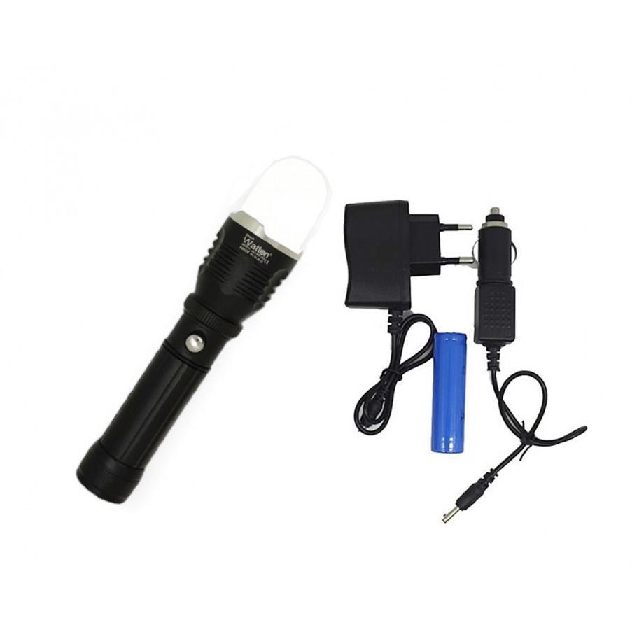 Фонарик аккумуляторный алюминиевый тактический WATTON WT-282 с дальностью 200-250 метров, с автозарядкой Каменец-Подольский - изображение 5