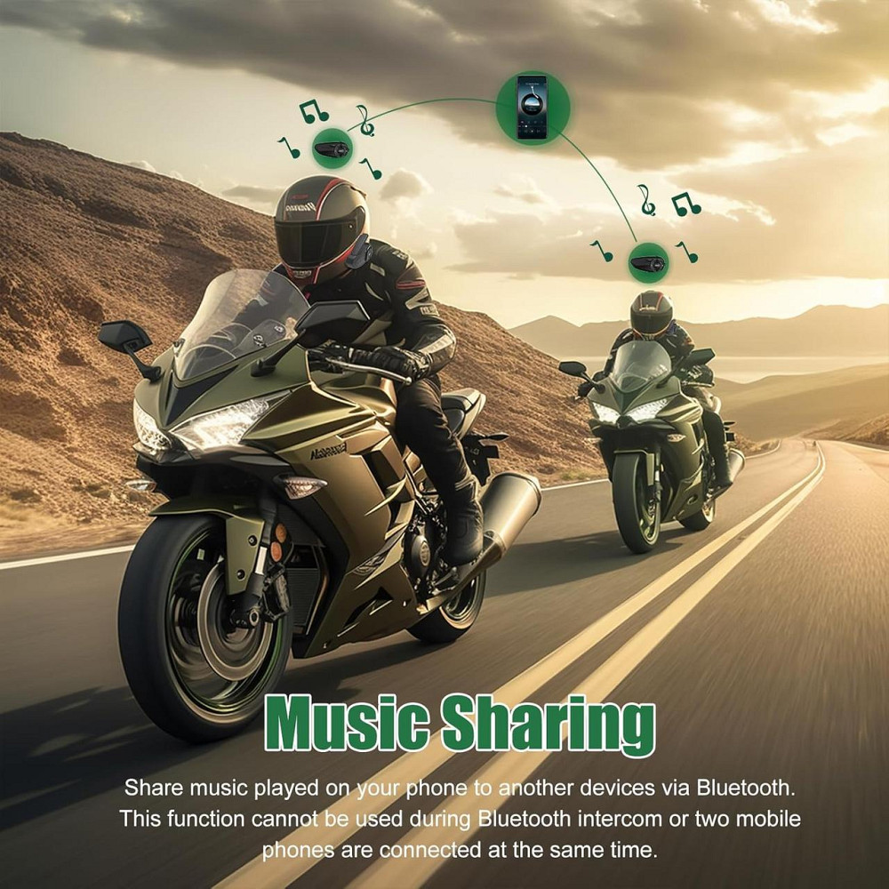 Мотогарнітура EJEAS Q8, інтерком Bluetooth 1000м з CVC шумозаглушенням, FM, IP67, 1200 мАг акумулятор, з Mesh 3.0 Київ - фото 12