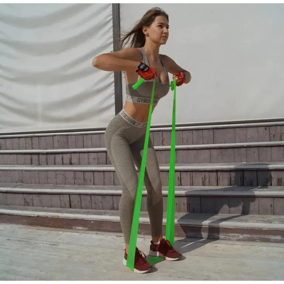 Стрічка еспандер PowerPlay PP_4112_Green_Medium зелений, на 9 кг Вінниця - фото 3