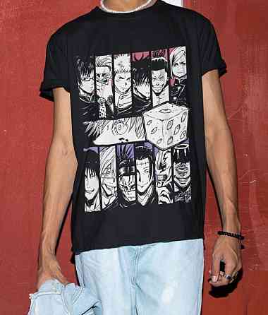 Футболка аниме Магическая битва оверсайз (S/M/L) Черний AnimeJ0903 Днепр