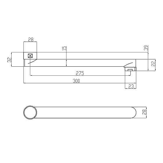 Излив для смесителя Lidz Niagara 300 30 см LDNIA300CRM35109 Chrome Киев