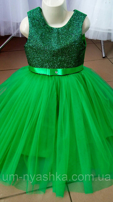 Зелене дитяче пишне плаття Ялинка з блискітками Кривий Ріг - фото 2