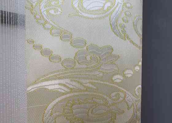 Тюль VR-Textil 1812т Бамбук с вышивкой и бархатом Айвори 400х270 см (42-0336) Киев