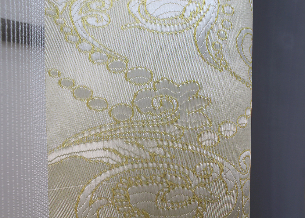 Тюль VR-Textil 1812т Бамбук с вышивкой и бархатом Айвори 400х270 см (42-0336) Киев - изображение 5