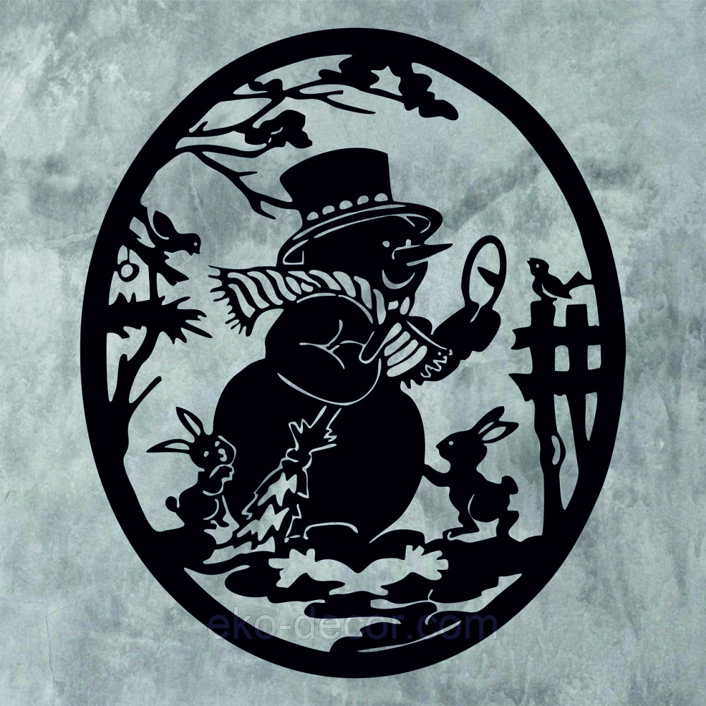 Декоративне настінне Панно «Сніговик», Декор на стену Київ - фото 9