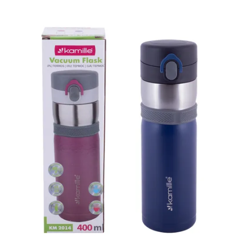 Термопляшка 400мл нержавіюча сталь (блакит/фіолет/помаранч/салат) KAMILLE 2014 Житомир - изображение 8