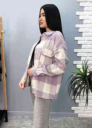 Жіноча тепла сорочка "Elba" оптом | Розпродаж моделі 42-44, Лавандовий + сірий Київ