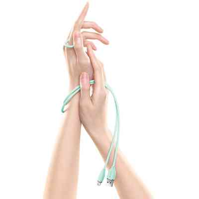 Дата кабель USB 2.0 AM to Lightning 2.0m 2.4A Jelly Liquid Silica Gel Green Baseus (CAGD000106) Вінниця