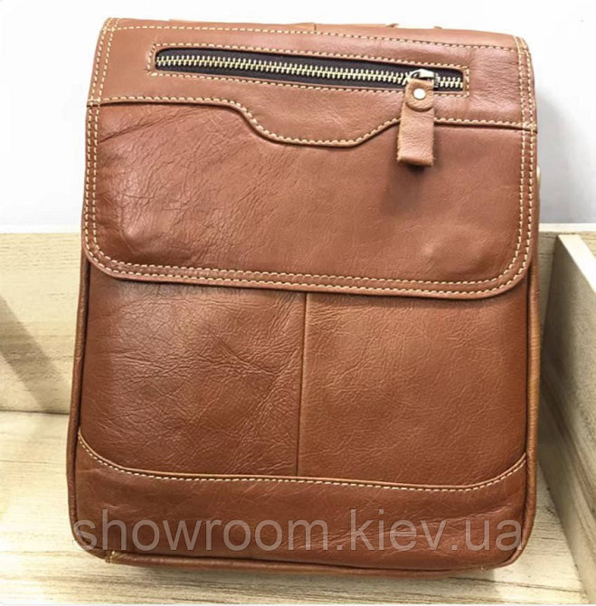 Чоловіча шкіряна сумка Leather Collection (8871) світло-коричнева Київ - фото 1