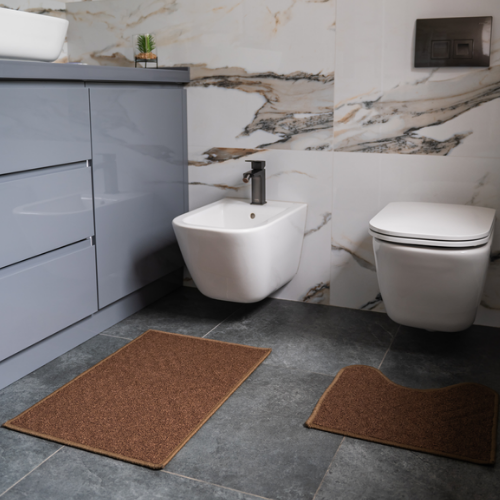 Набір килимків для ванної 2шт: 44*70см+44*40см U-виріз Little коричневий Дариана Житомир