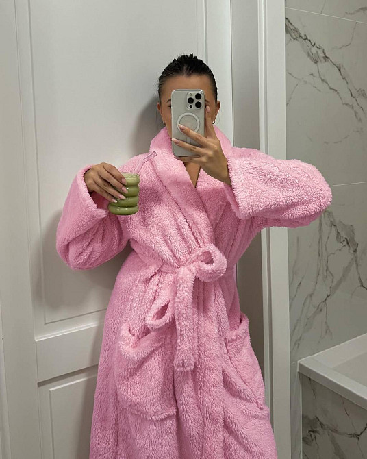 Женский уютный теплый халат «ЗЕФИРКА» с поясом Махра Тедди Одесса - изображение 1